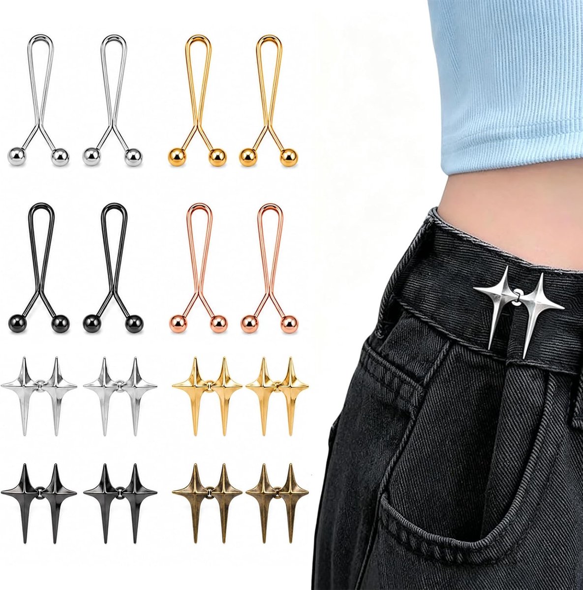16 stuks, nauwer maken clips, broek strakker maken clip, broek