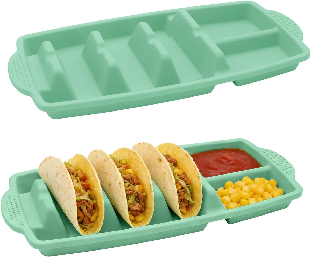 2 stuks taco houder, siliconen taco houder standaard, geschikt voor maximaal 3 taco's, herbruikbaar, voor thuis, feesten, restaurant