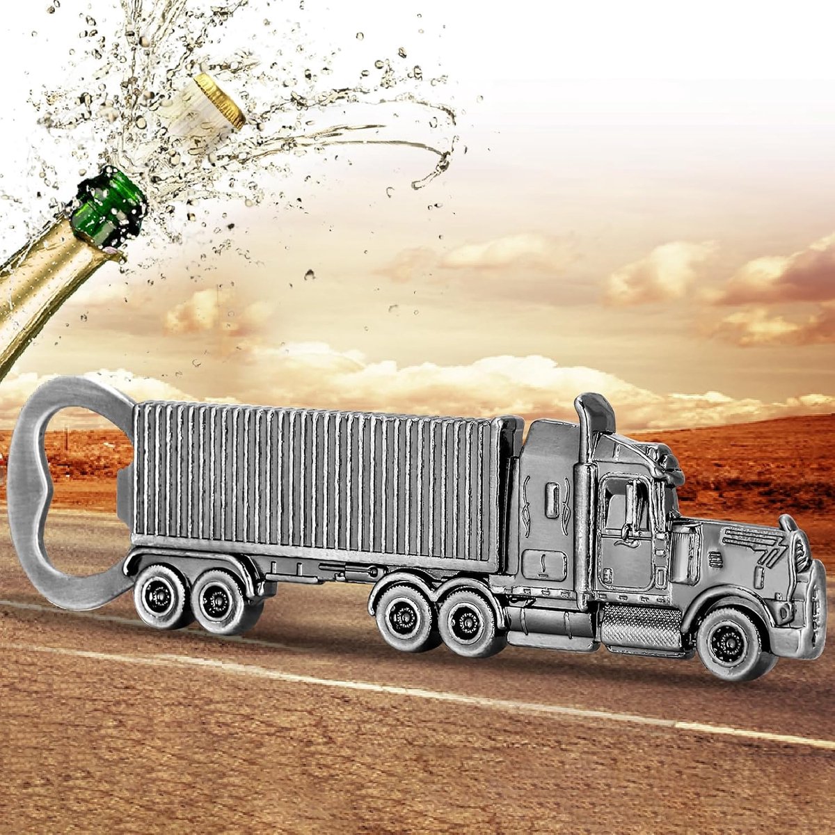 vrachtwagen bierflesopener, vrachtwagenchauffeur geschenken, gepersonaliseerde biergeschenken vrachtwagen mannen, kerstcadeaus vaderdagcadeau verjaardagscadeau voor vrachtwagen