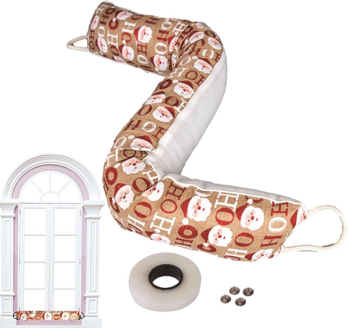 Kerstdeurstopper - Tochtstrip Deur - Energie Besparen - Geluidsisolatie - 812 cm - Kerstman