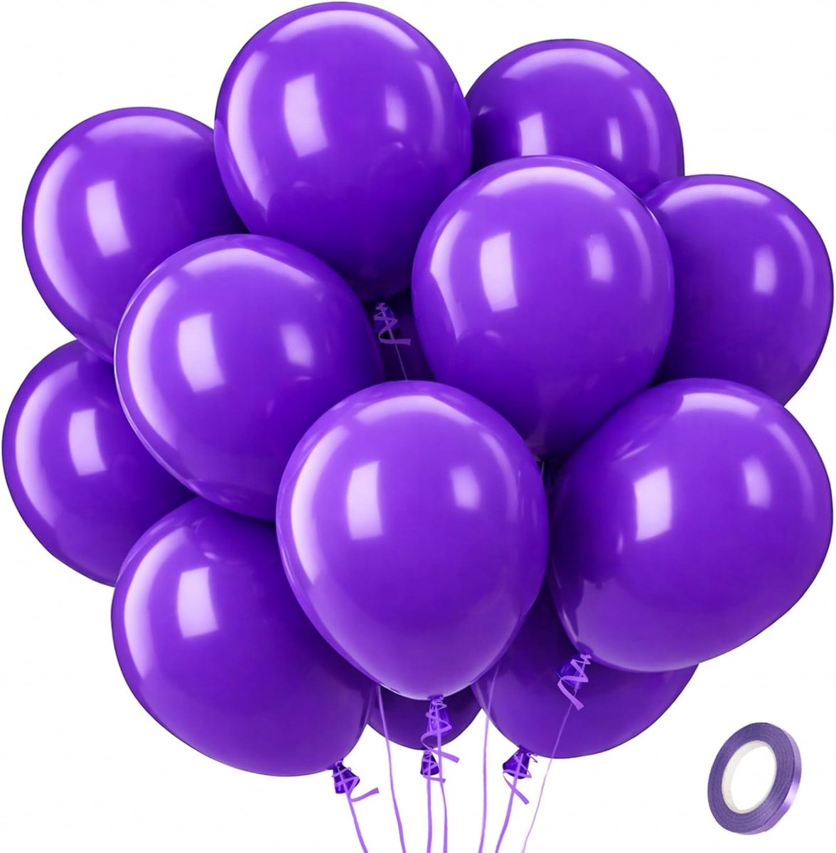 Ballonnen, 30,5 cm, paars, mat, feestballonnen, latex ballonnen, voor mannen, kinderen, verjaardag, babyshower
