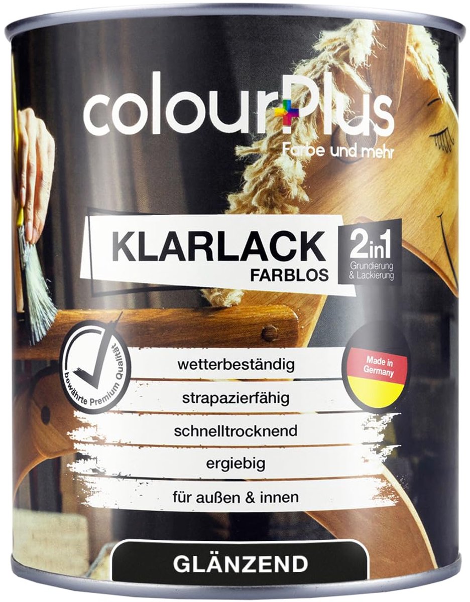 ColourPlus Farbe und meer - 2 in 1 blanke houtlak - glans - 750 ml - UV en weerbestendig - DIN EN 71-3