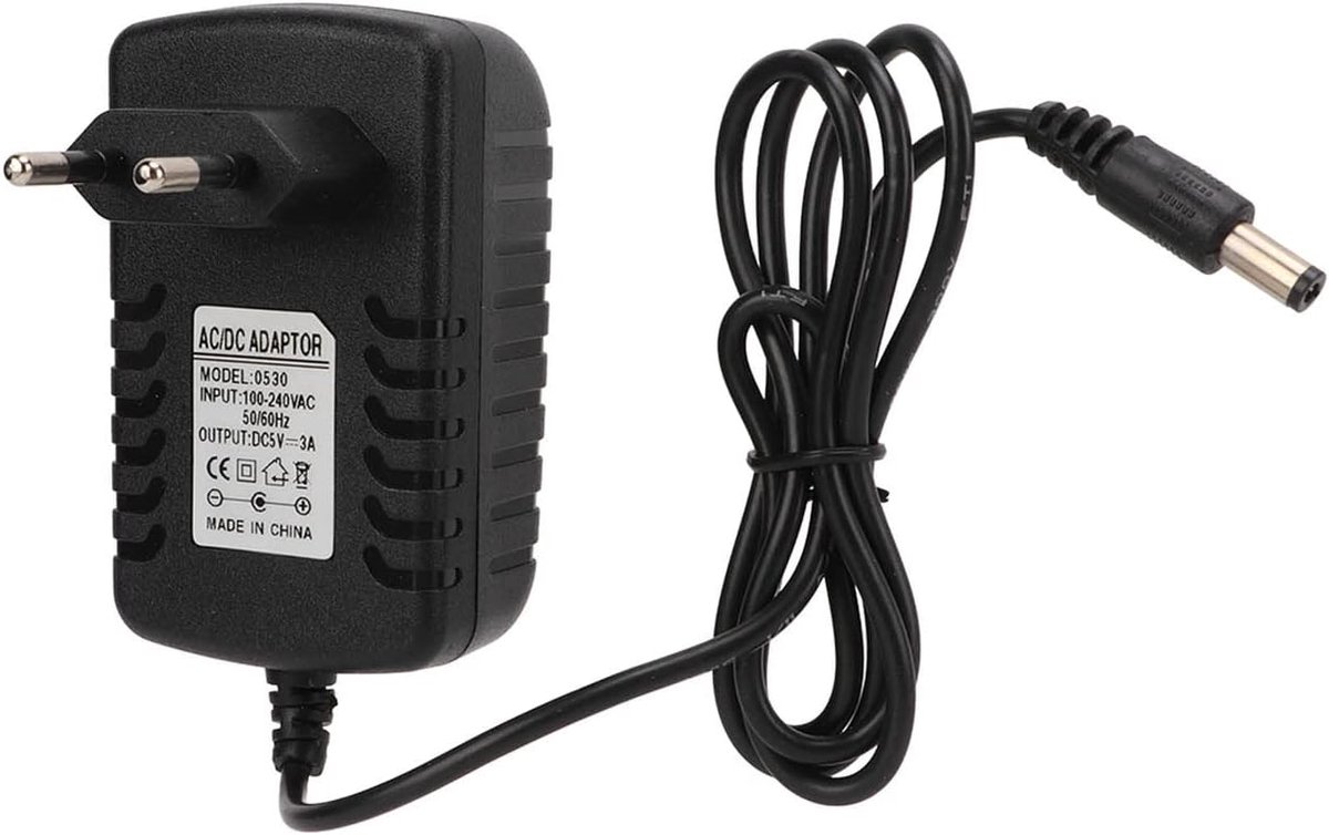 5V 3A Voedingsadapter, Draagbaar Lichtgewicht Laag Verlies Innerlijke Positieve Buitenste Negatieve DC 5V Oplader, Universele Monitor Voedingsadapter EU-stekker 100-240V