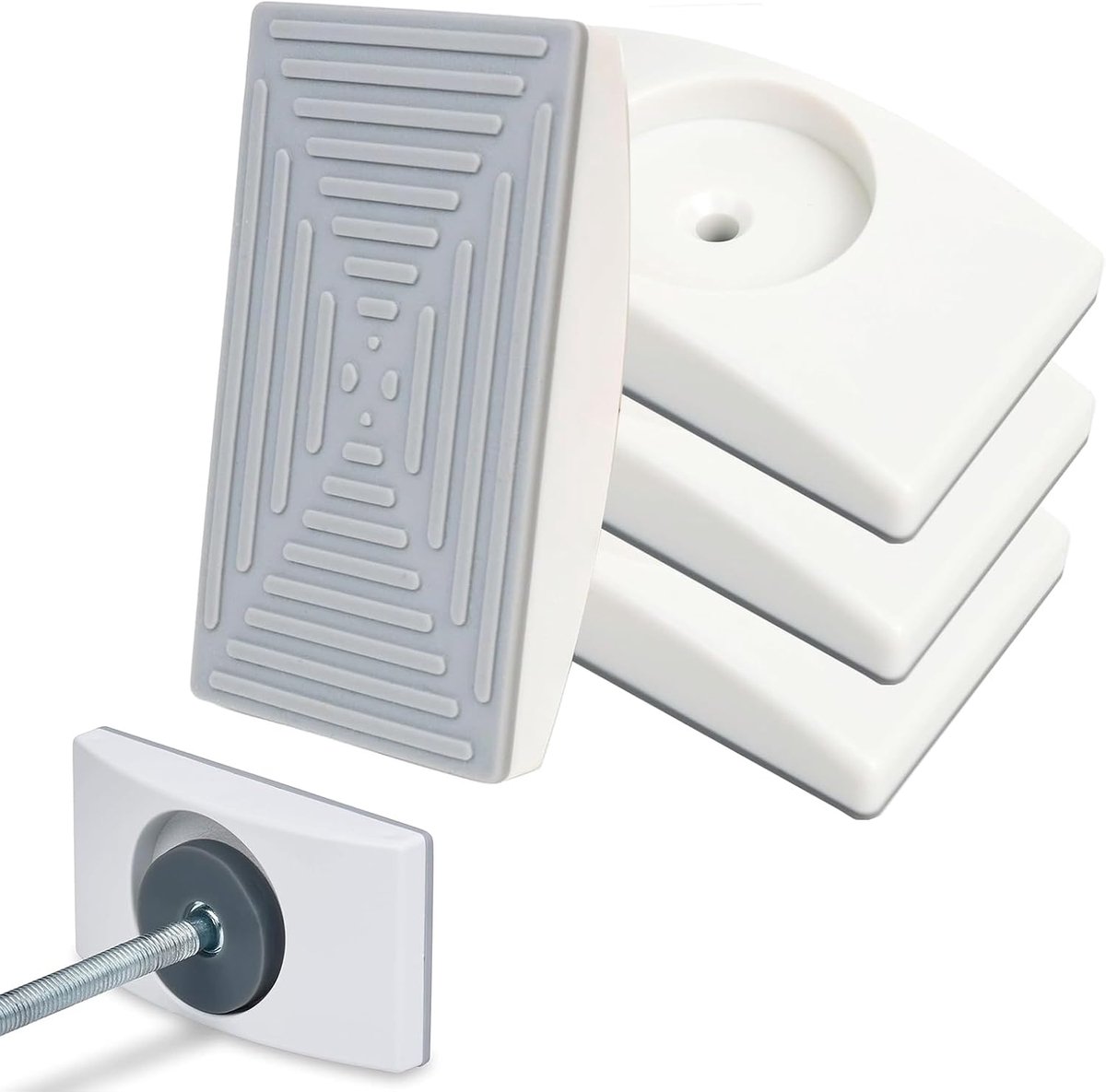 4 PCS Babypoort muurbeschermer Wandbeschermingspads Voor Traphek & Deurhek Antislip Beveiliging Voor Kinderen Deurstopper Zonder Boren Vierkant