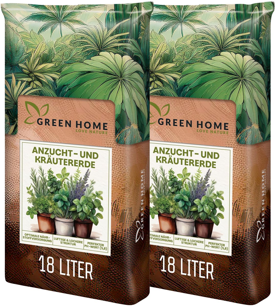 Green Home Seed en kruiden compost - zaai en stekgrond 36 L - met perliet - langwerkende voeding