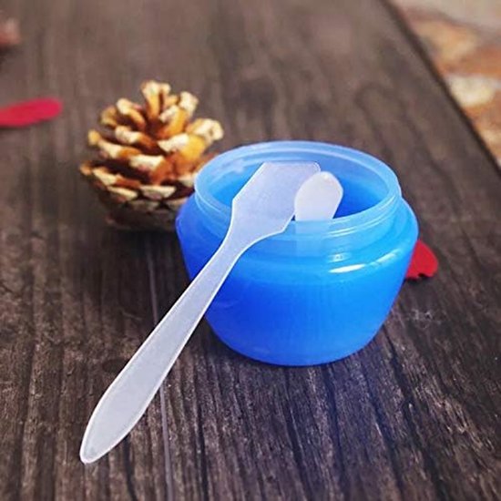 Spatels Mini-lepel van kunststof, klein gezichtscrème-lotion-schepje voor huidverzorgings-tool mengen en monsteren, crèmeschraper, helder — afbeelding 3