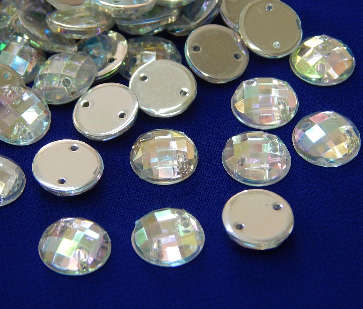 Strassteentjes om op te naaien, glitterstenen om aan te naaien, ronde set, kristal acrylstenen, kristal platte achterkant voor kledingstuk, knutselen, kleding en tas, decoratie (8 mm, 100 stuks