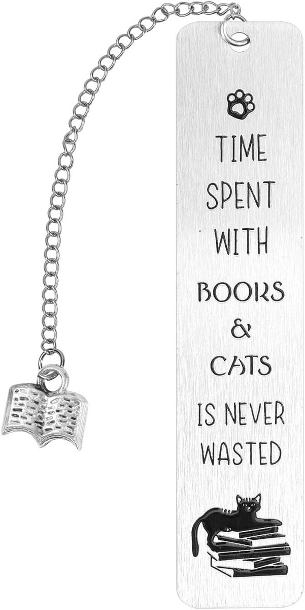 Kattenbladwijzer, Zinklegering Kattenboekmarker Cadeau voor Boekenliefhebbers Grappige Praktische Leesaccessoires voor Vrouwen en Mannen