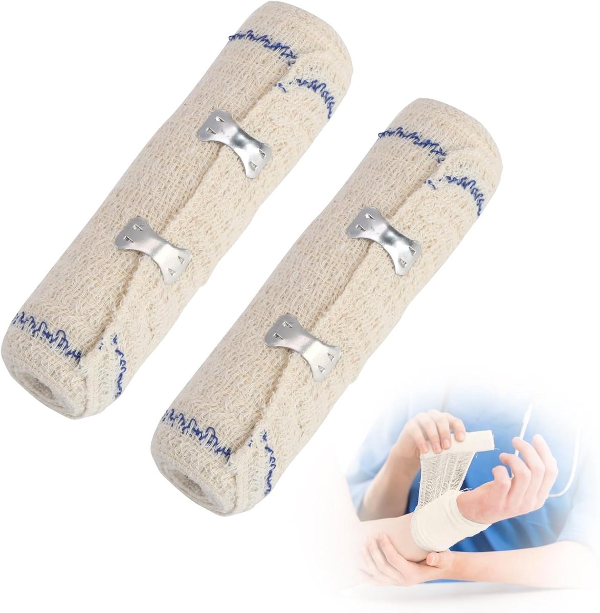 Stretchy Medische Crepe Tape 4.5 m x 15 cm, Absorberend en Herbruikbaar, 2 Stuks voor Wondverzorging en Verbandlegging