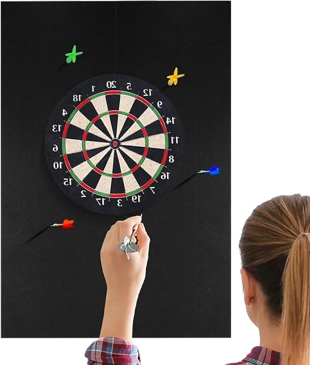 Muurbeschermer Dartbord - Dartbord Backboard - Muur Beschermen - Zelfklevend Vilt - 30x30cm Tegels - Grijs