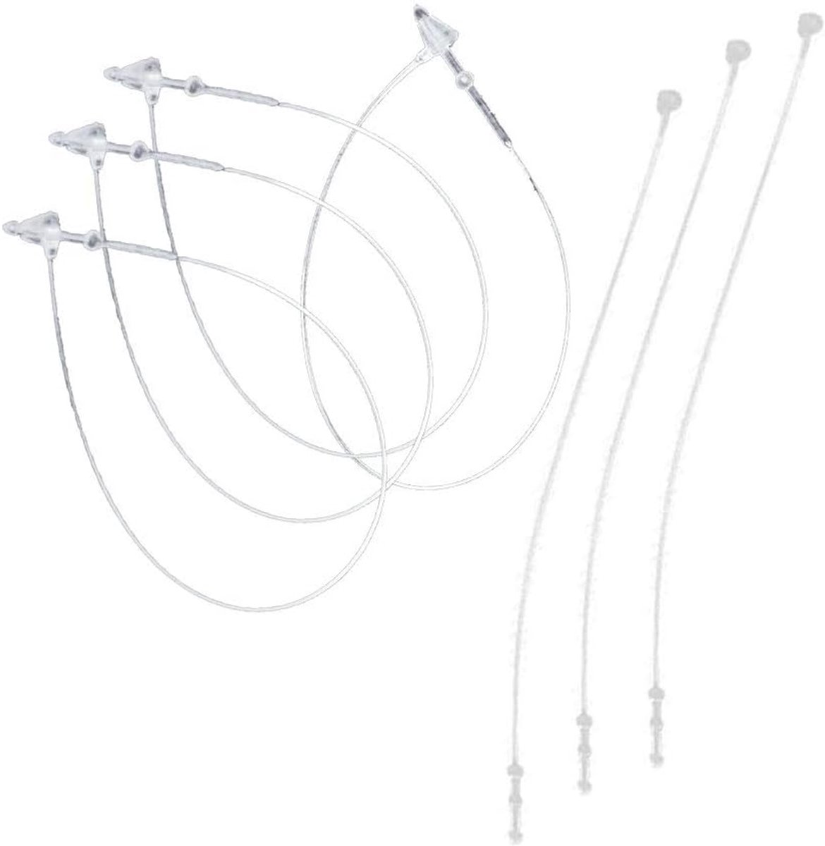 Loop Pins transparant voor etiketten, prijsdragers (1000 stuks, 175 mm (7 inch))