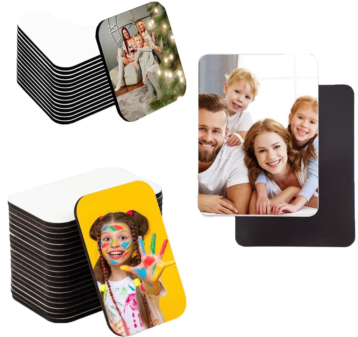 Omgoods - 40 Stuks Koelkastmagneten - Gepersonaliseerde Fotomagneten