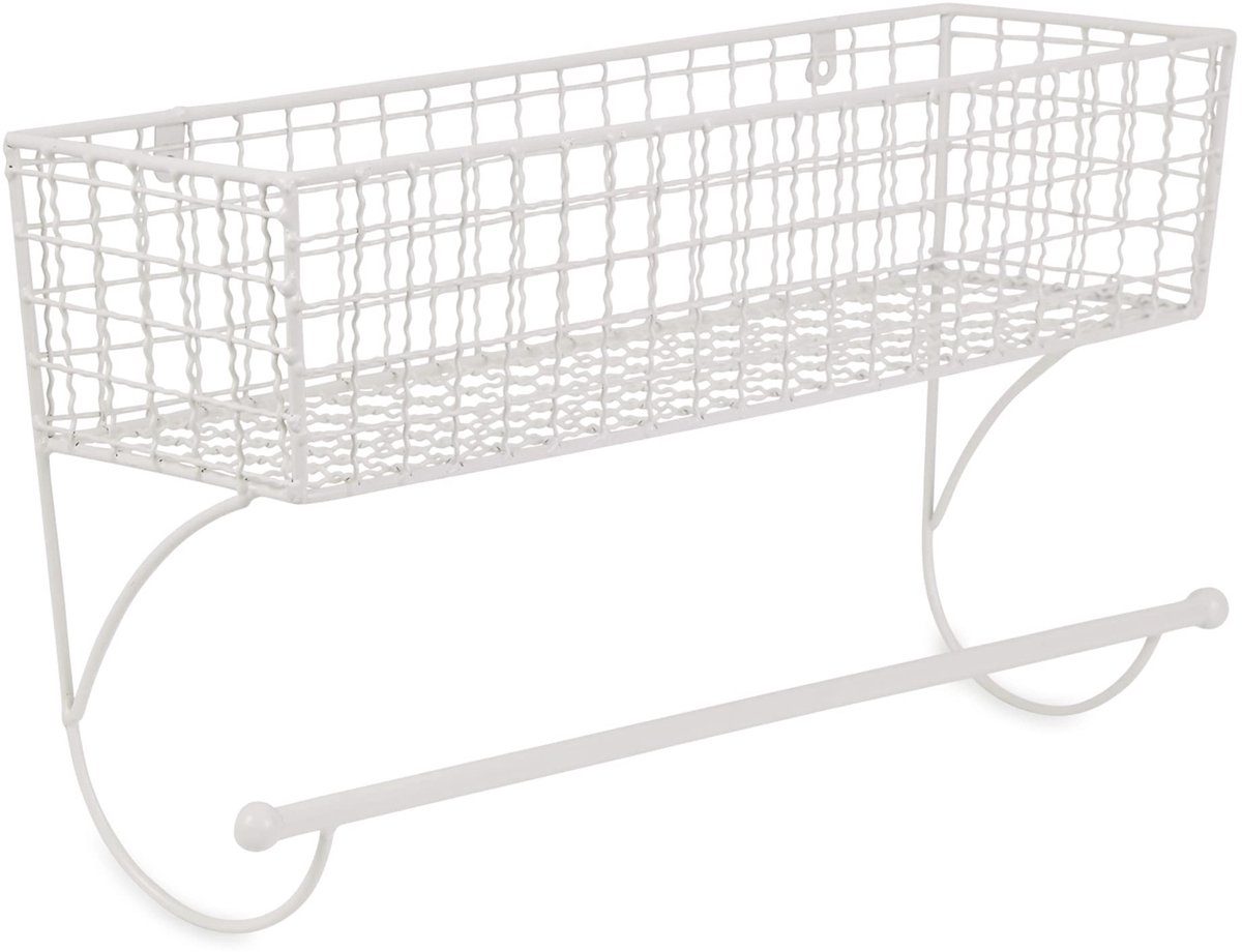 Omgoods - Grote Handdoekenhouder Antiek Wit
