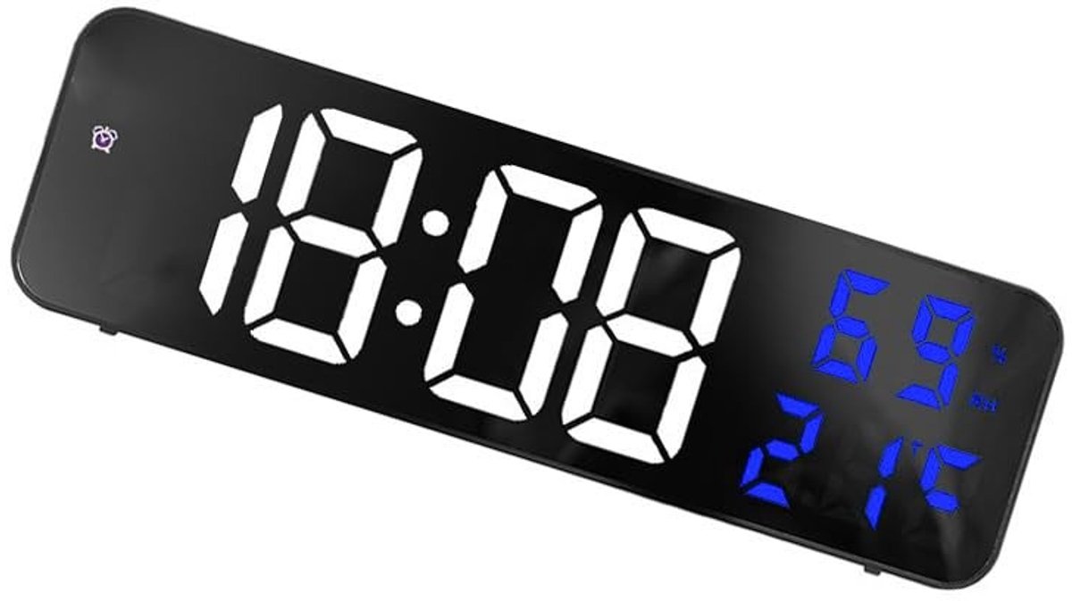 Omgoods - Digitale Klok met Alarmfunctie - Batterijgevoede Klok voor Desk en Wand