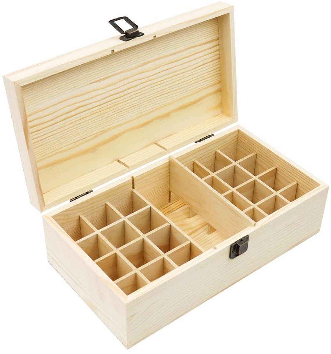 Omgoods - Houten Opbergdoos voor 25 Flesjes Essentiële Olie