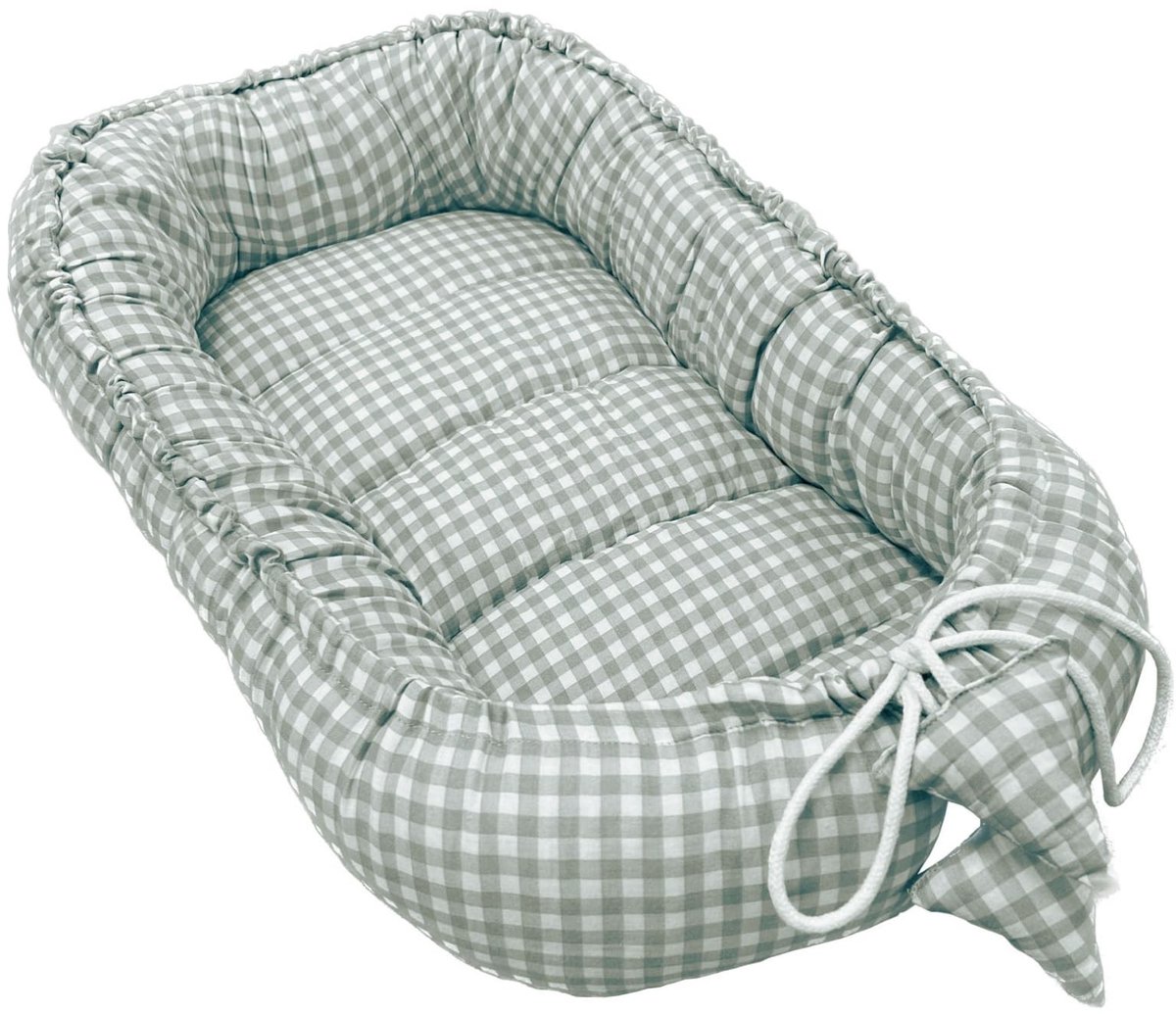 Omgoods- Babynestje 100% Katoen - Reisbed - Knuffelnest - Wiegverkleiner - 90 x 50 cm - Oeko-TEX