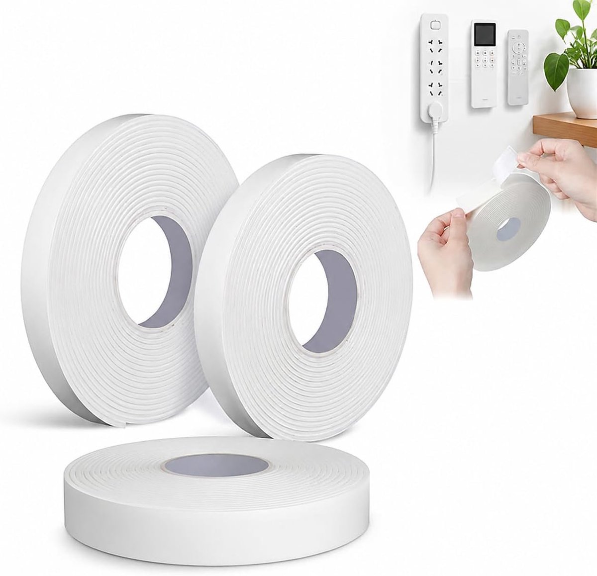 schuimband sterke verwijderbare lijm waterdicht 3 maten wit voor muurmontage auto garage buitengebruik decoratie