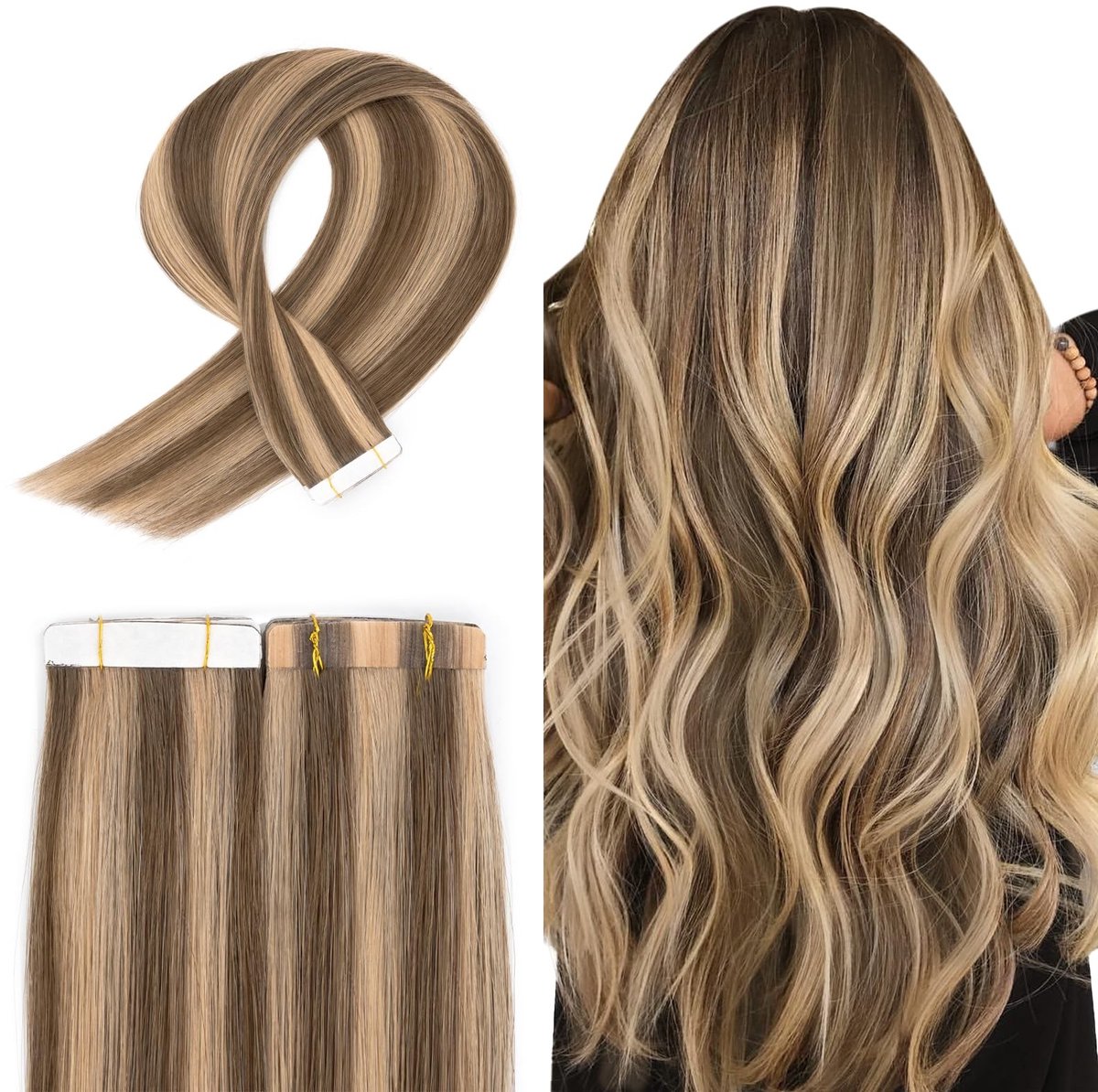 Omgoods - Tape Extensions - 12 Inch Bruin Balayage - 20 Stuks