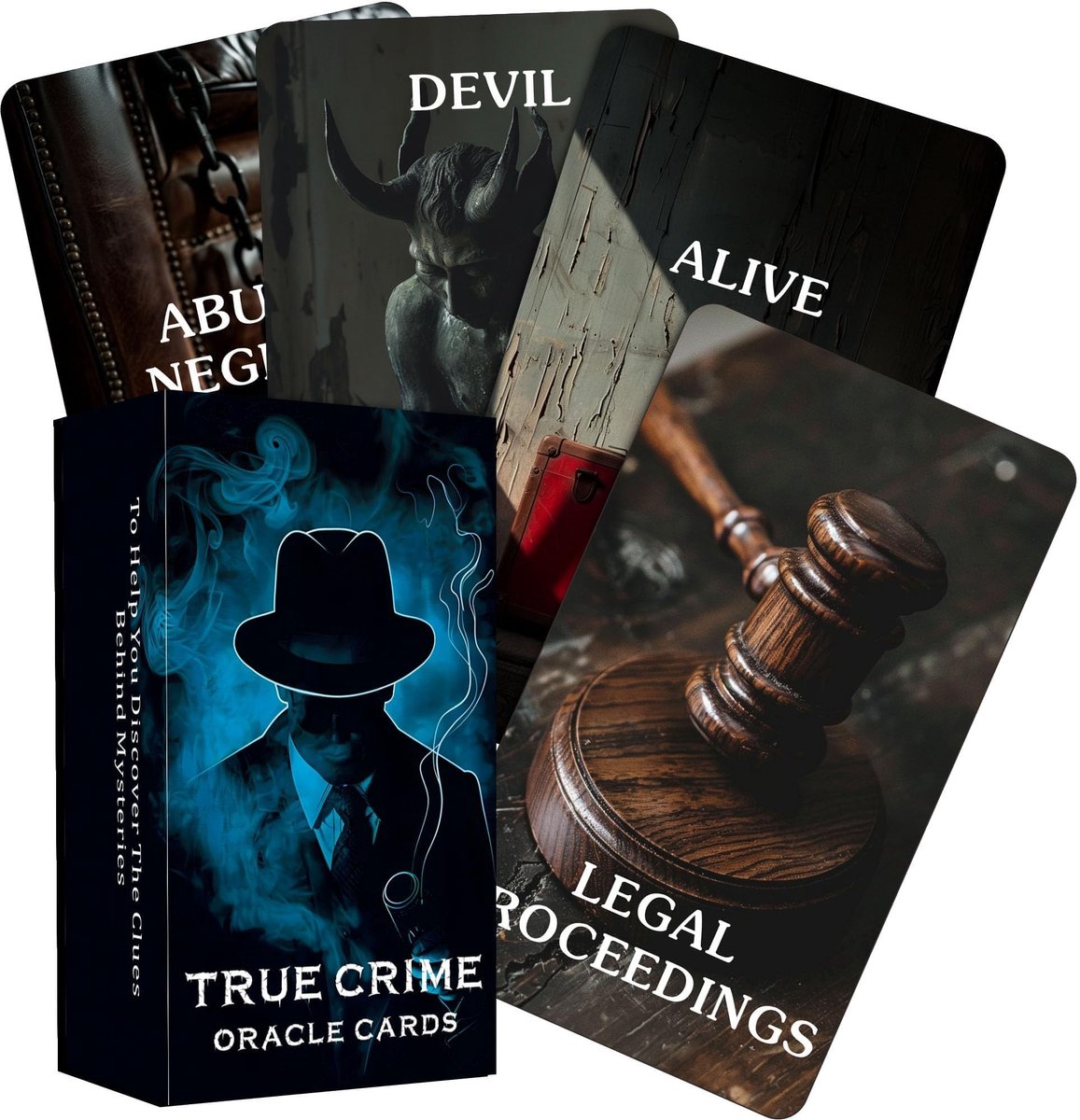 Omgoods - True Crime Clues Oracle Cards - 80 Kaarten voor Waarzeggen en Geluk