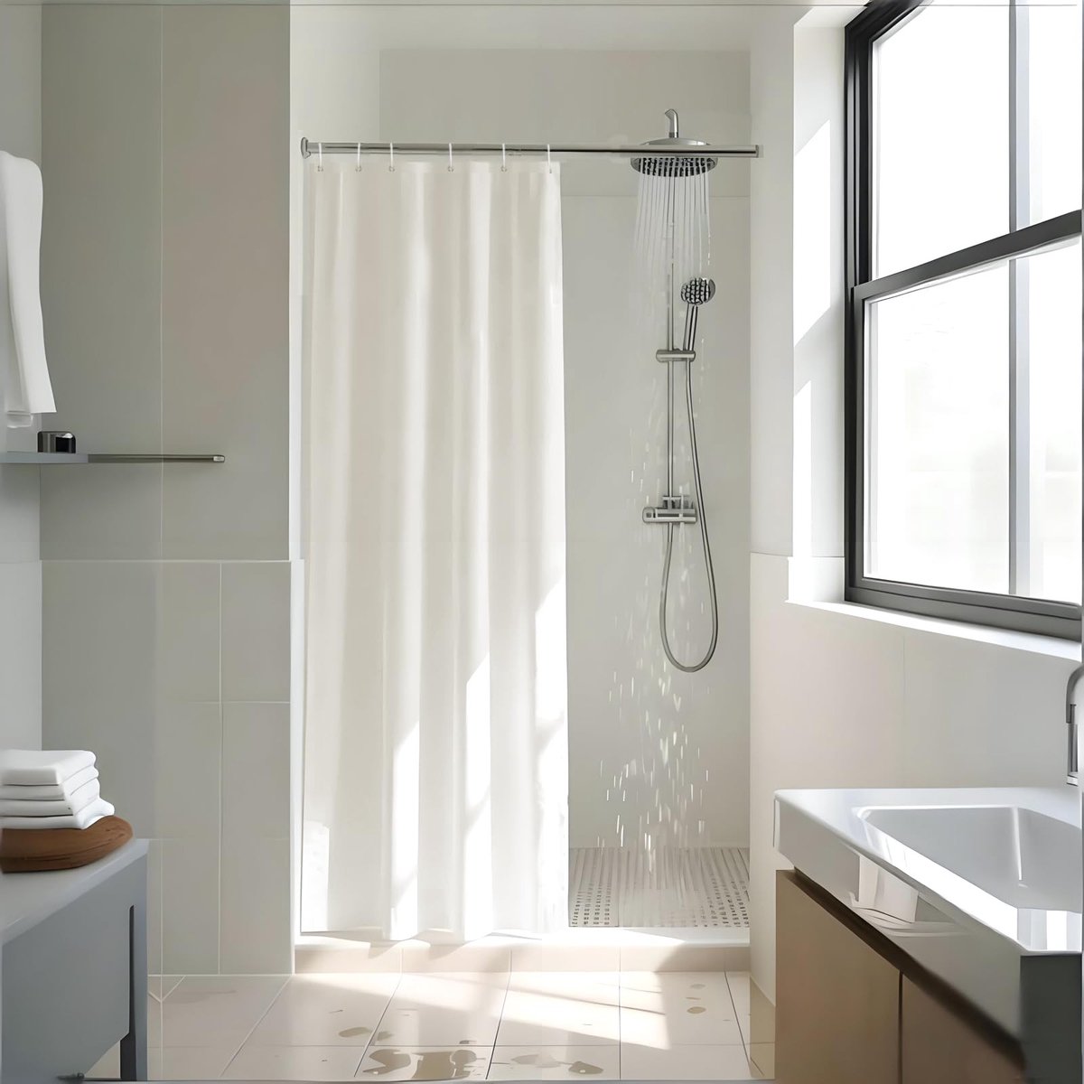Omgoods - Smalle Waterafstotende Douchestof voor Kleine Badkamers