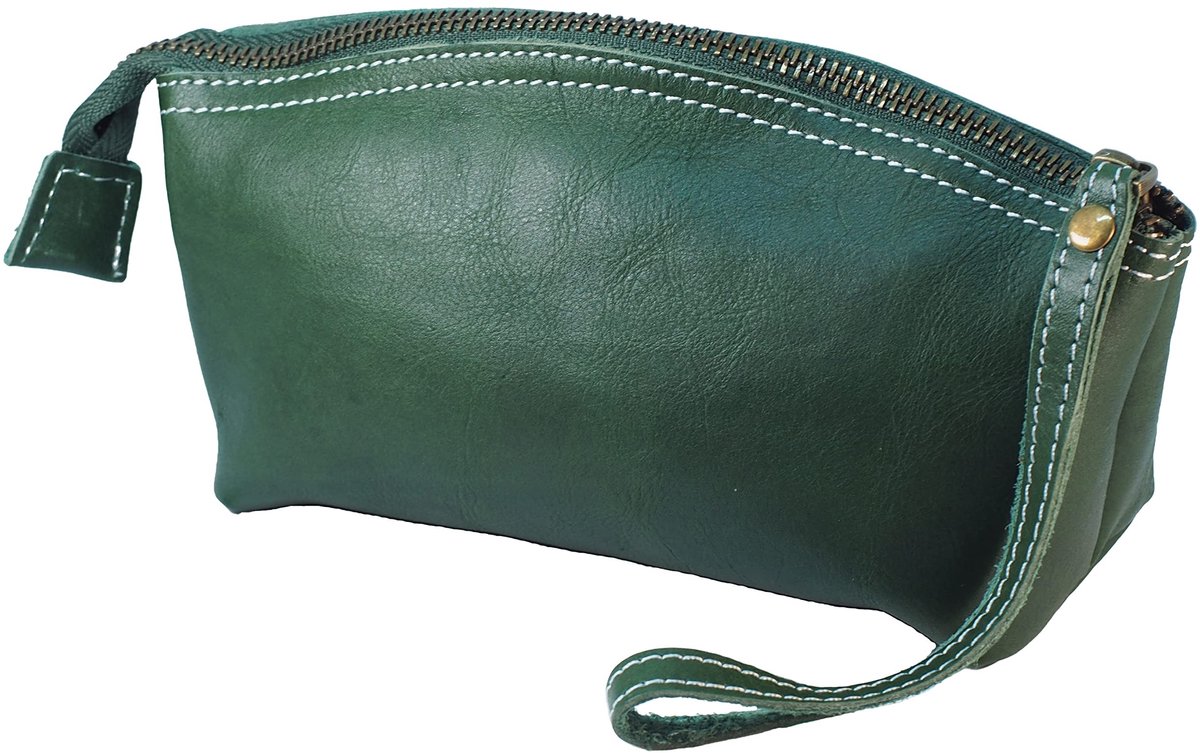 Omgoods - Premium Make-up Tas van Echt Leer - Chic Pencil Case voor Vrouwen en Meisjes