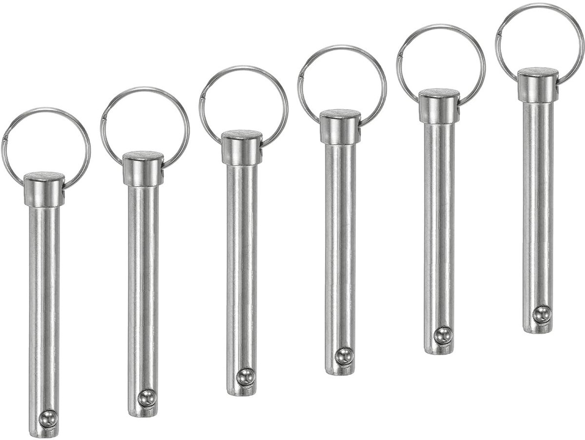 METERXITY Set van 6 snelspanpennen, 3/8" [10mm] diameter, 2,83" [72mm] gebruikslengte Bimini toppen voor scheepsbouw/aanhangers, 3,15 inch [80 mm] totale lengte koolstofstaal hardware pennen