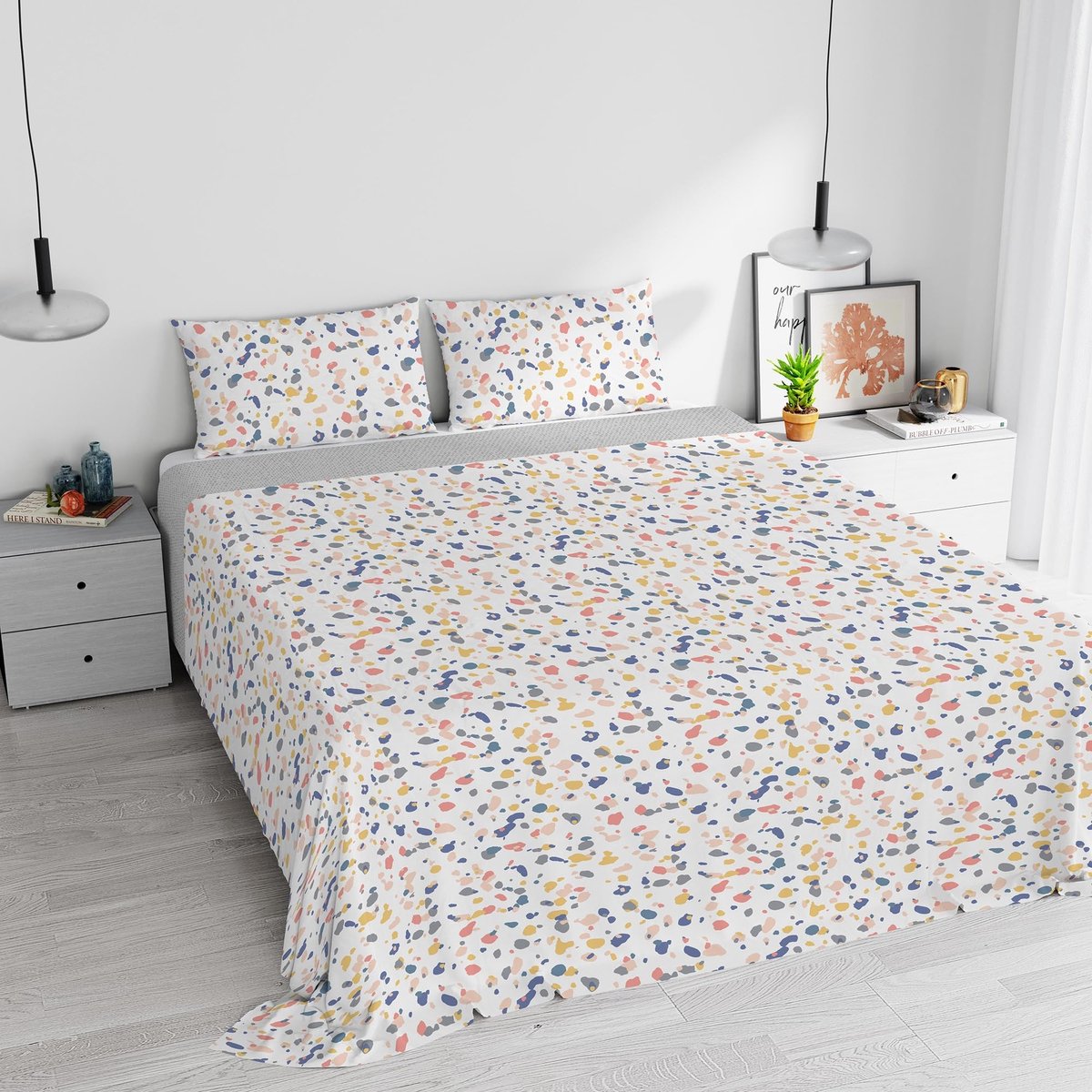 Omgoods - Watercolor Katoenen Bedlinnen Set voor Tweepersoonsbed