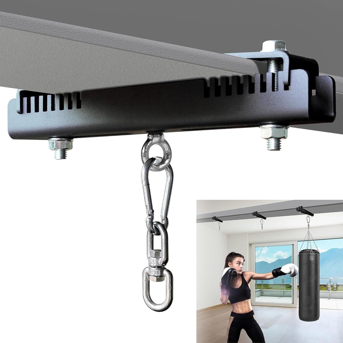 Omgoods - Heavy Duty Stalen Beugel voor Punching Bag met 360° Rotatie