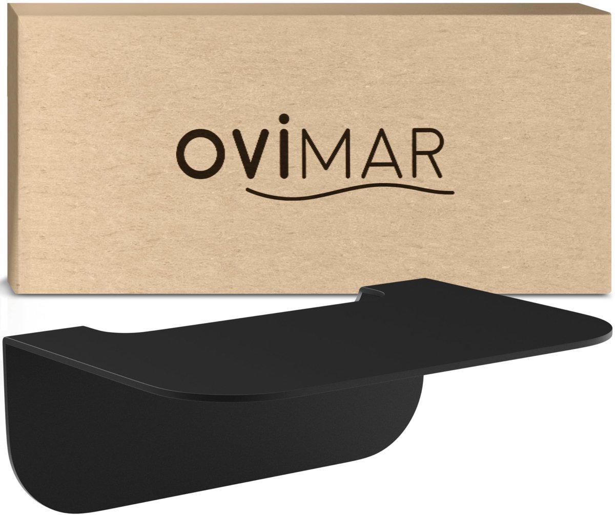 Omgoods - Gimsoya badkamerplank, roestvrij staal, zonder boren, zwart