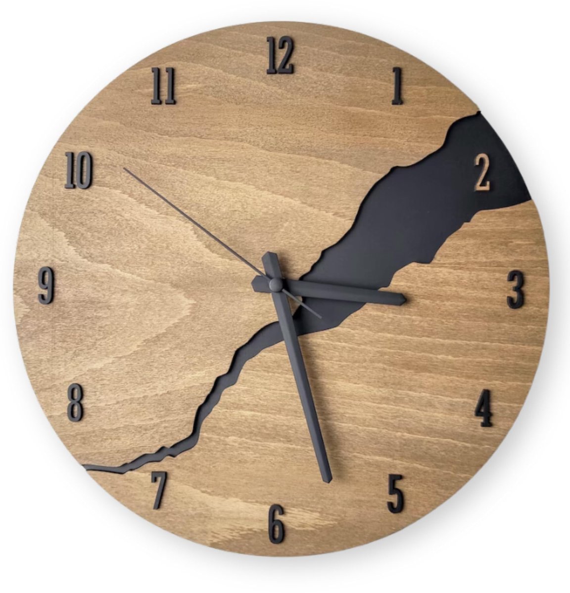 Omgoods - Wandklok in Houtlook - Geruisloos Kwartsuurwerk - 30 cm Modern Design