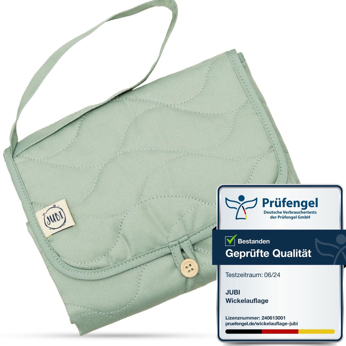 Omgoods - Jubi Opvouwbare Verschoonmat Mint van Organisch Katoen & Oeko-Tex Polyester