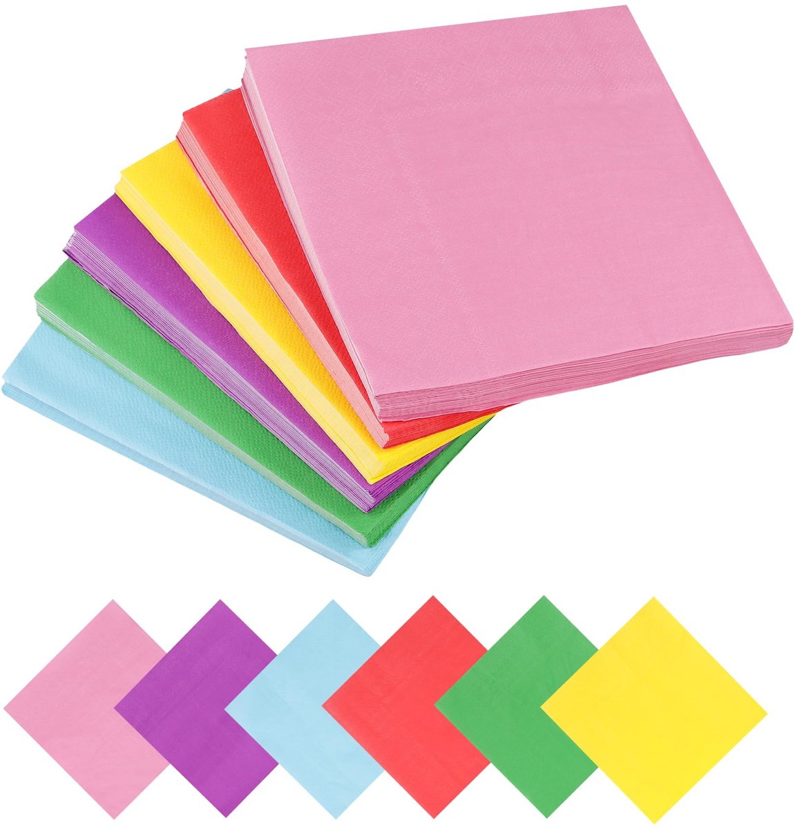 Omgoods - Set van 240 Veelkleurige Papieren Servetten - 33 x 33 cm, 2-laags