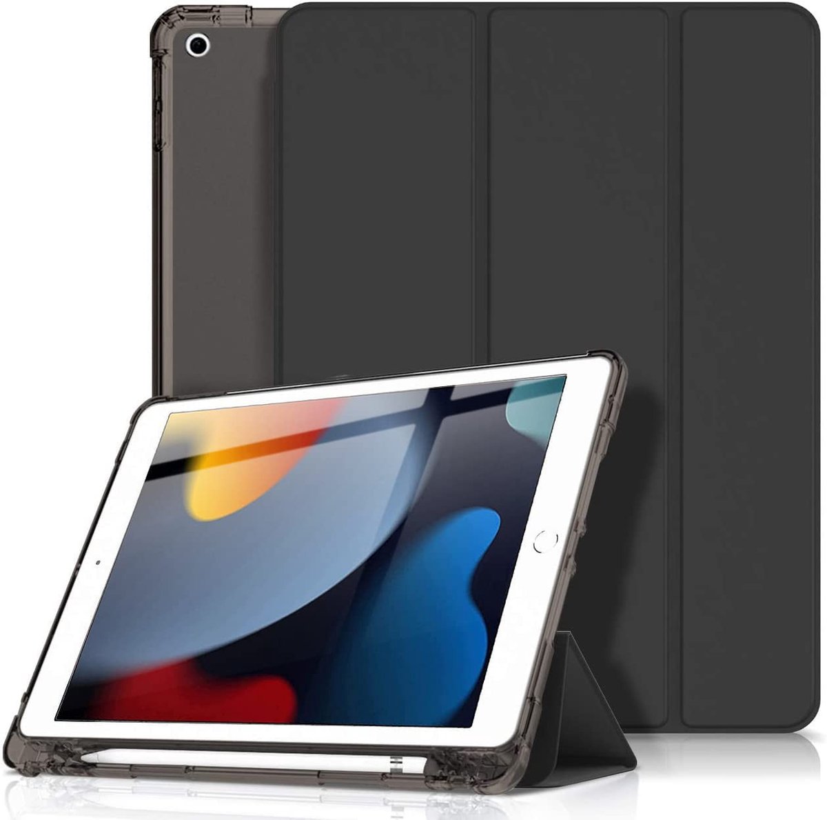 Omgoods - Translucente Matte Hoes voor iPad 10.2 - Smart Cover met Auto Slaap/Wake Functie