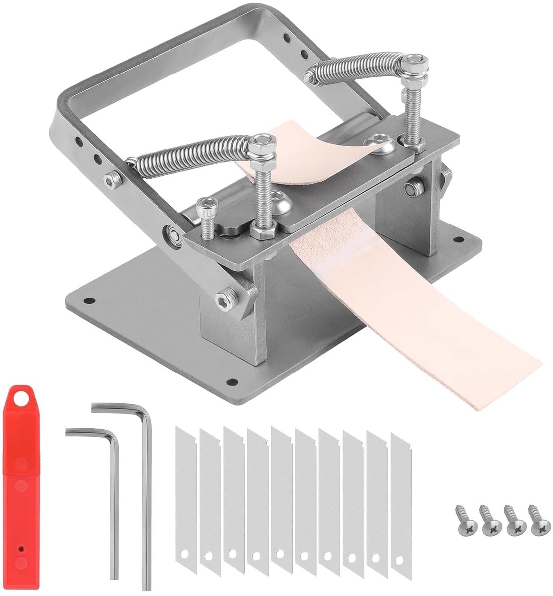 Omgoods - DIY Leer Snijmachine - Handmatige Snijmachine voor Leerbewerking met Verstelbare Dikte