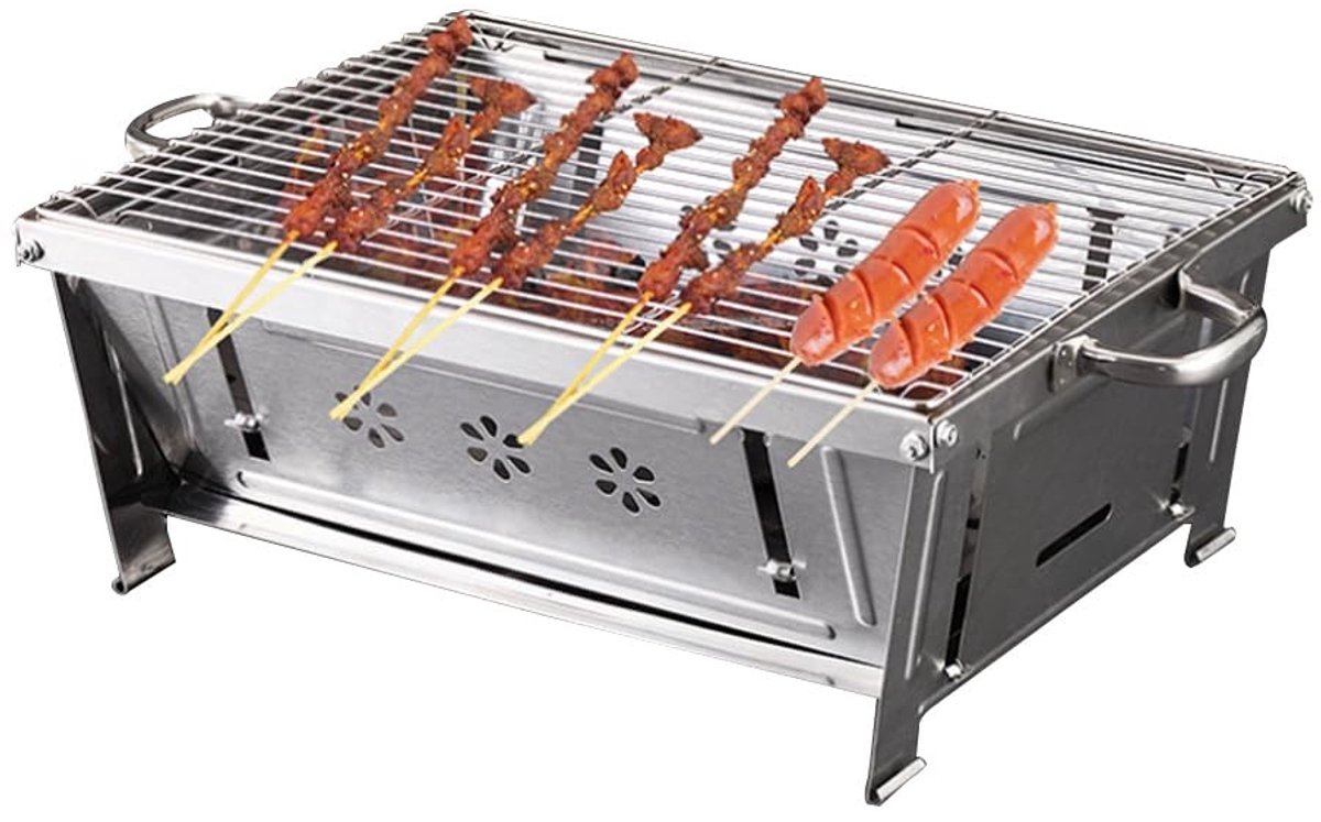 Omgoods - Draagbare Houtskoolgrill voor Buiten met Opvouwbaar Ontwerp