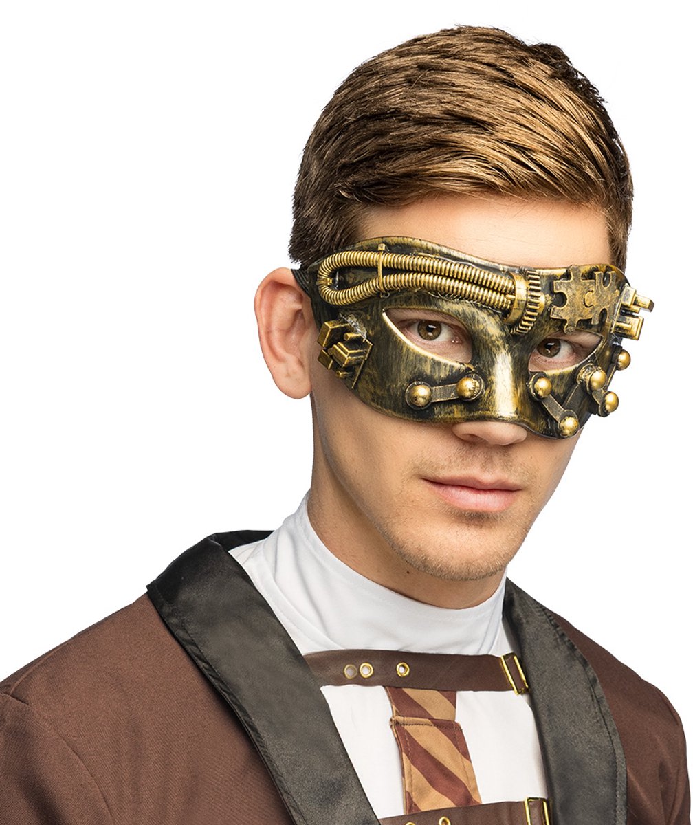 Boland - Masker Steamforce Brons - Volwassenen - Robot - Steampunk - Industrieel - Sci Fi - Cosplay - Carnaval - Themafeest