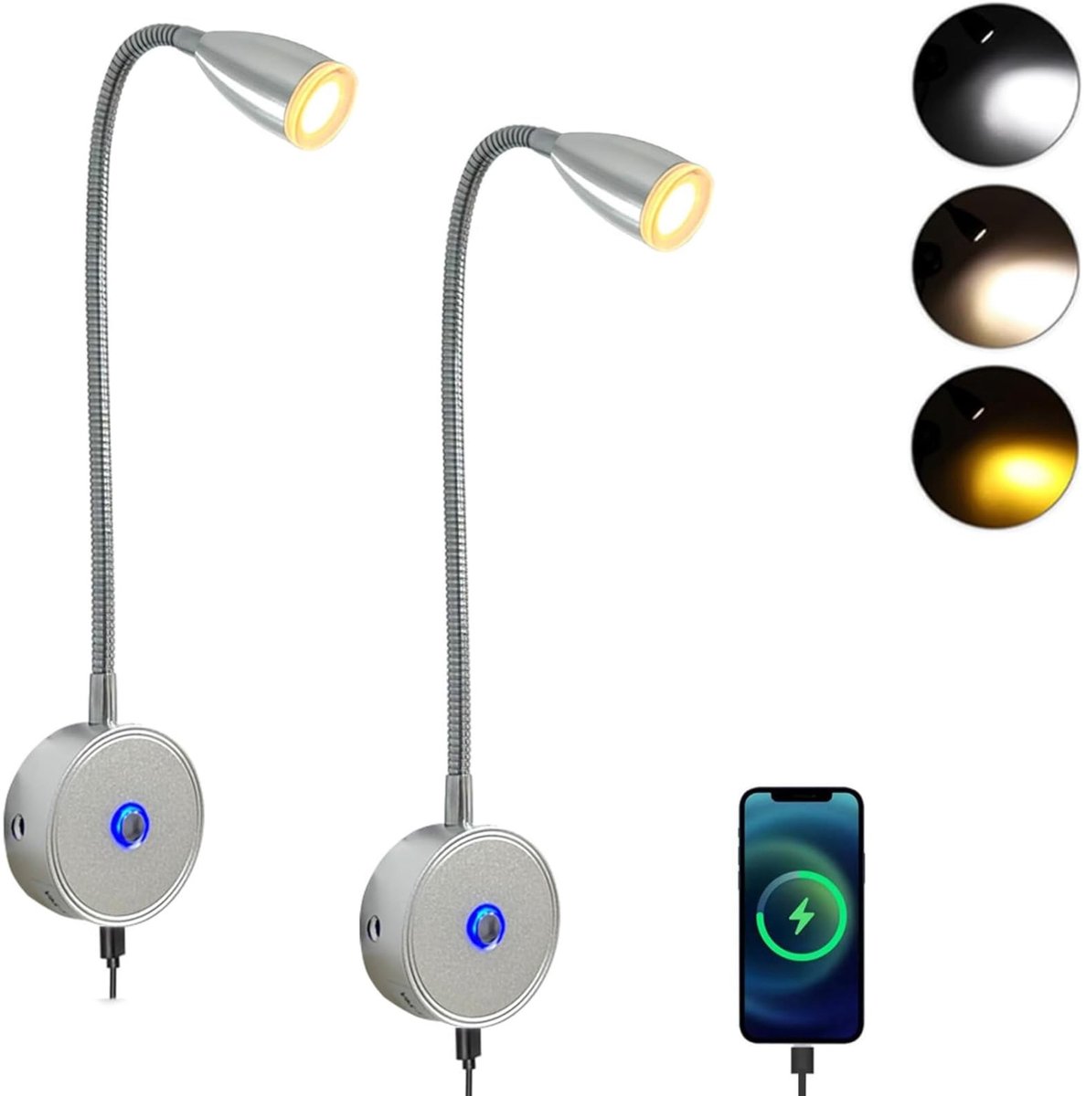 Omgoods - 12 Volt LED Lampen voor Camper met Dimbare Gooseneck