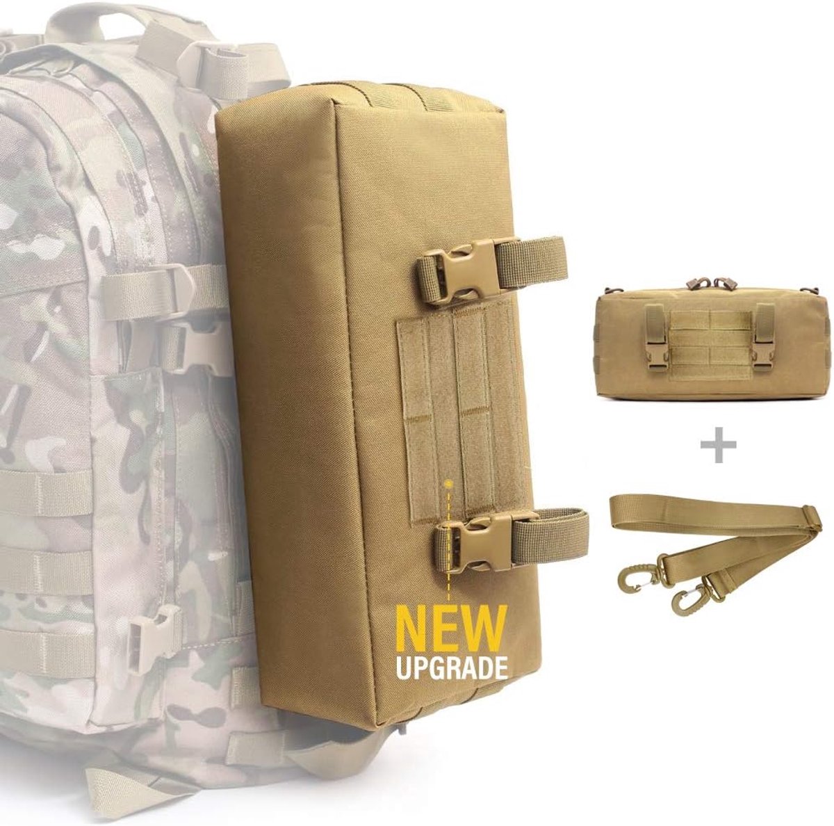 Tactische Increment Molle Pouch, Vertical EDC Utility Pouches Sling Bag Military Multi-Purpose Grote Capaciteit met Schouderriem Modulair Ontwerp