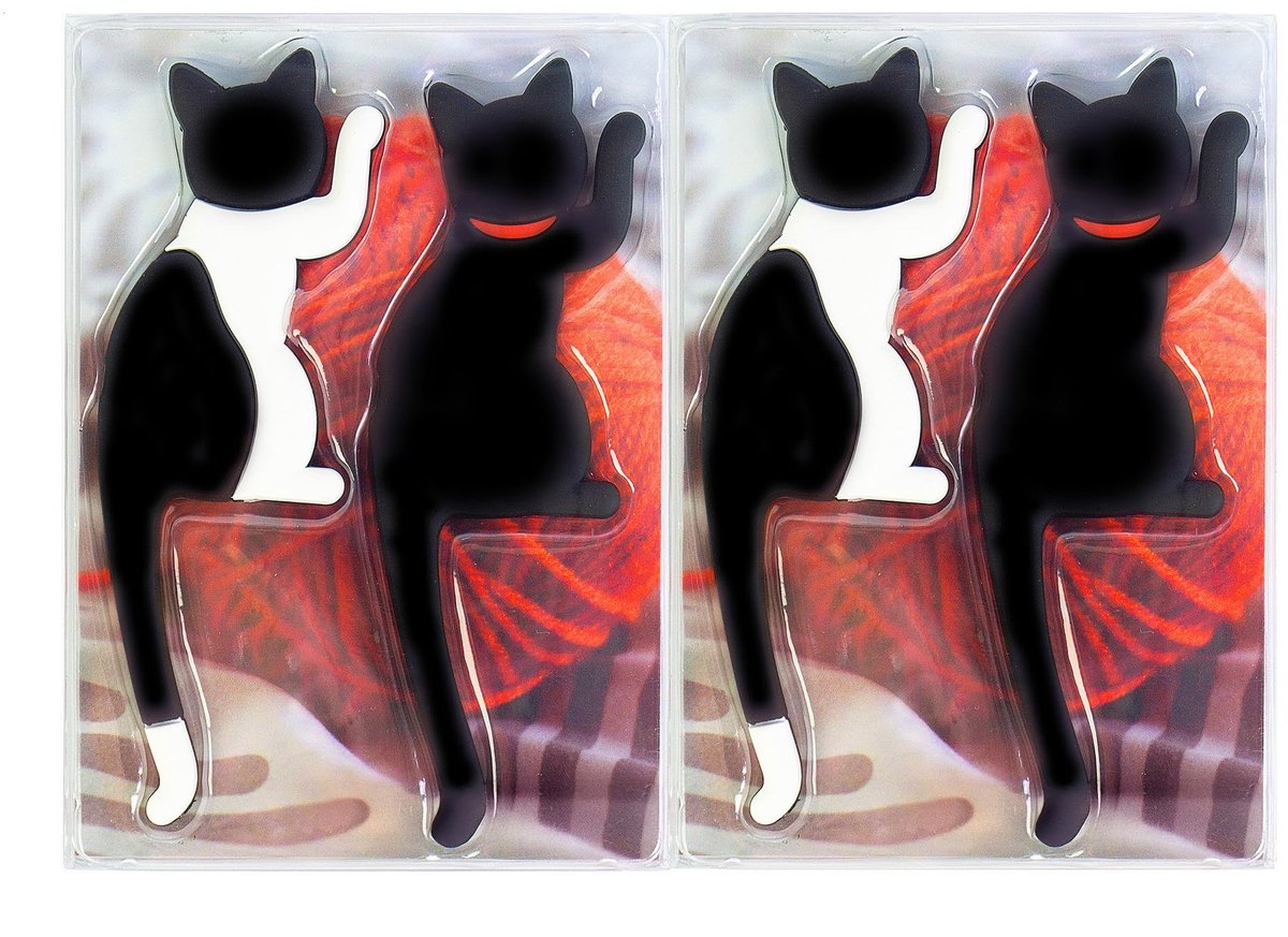 Omgoods - Set van 4 Decoratieve Magneetjes Kitty Kat - Kleurrijke Fridge Magneten