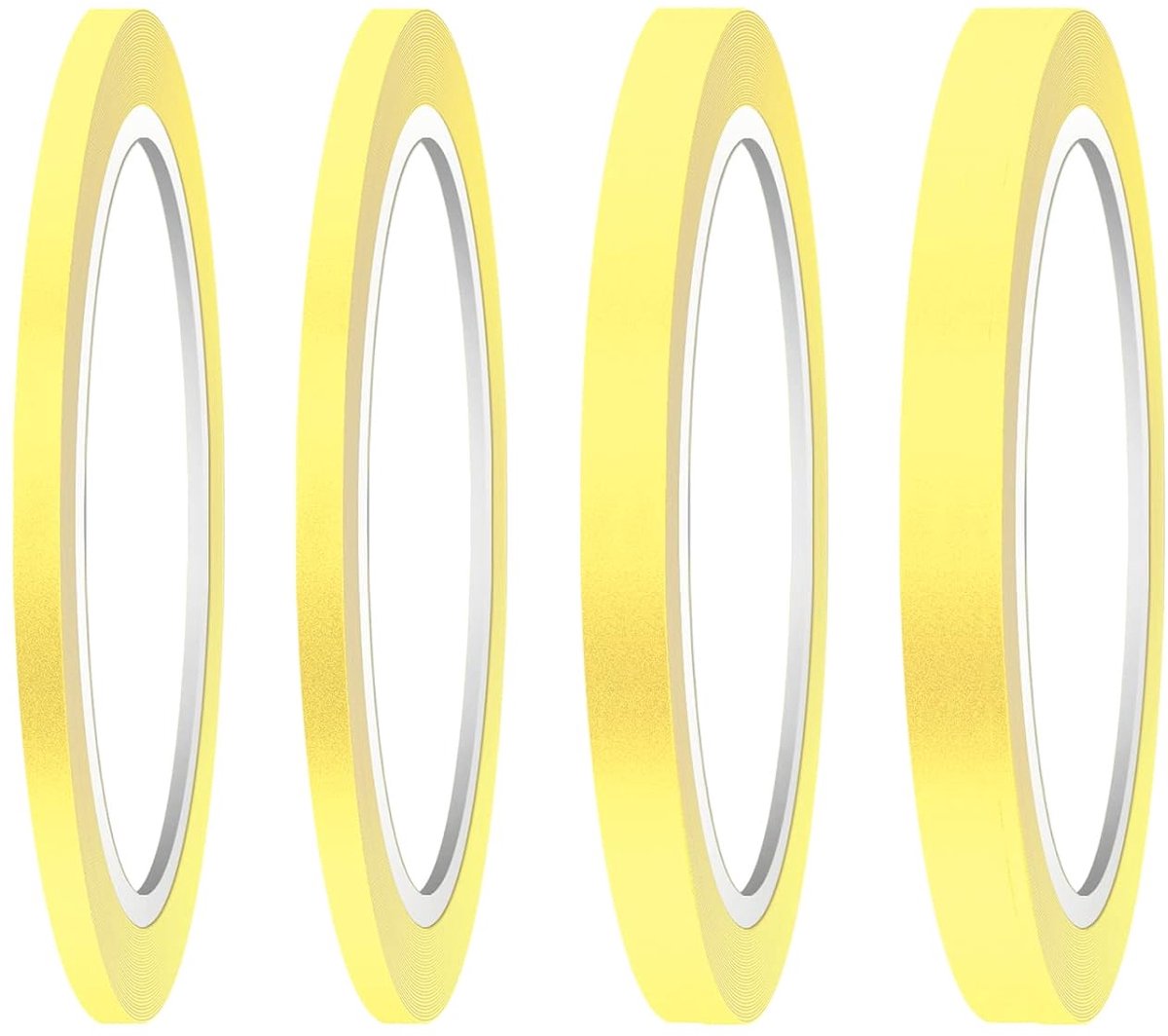 4 Rollen Fine Line Tapes, 3/6/12,6mm Afplakband Gekleurde Tape Painter Tape voor Automotive Auto DIY Crafts & Arts Decoratie School Kantoor (Geel)