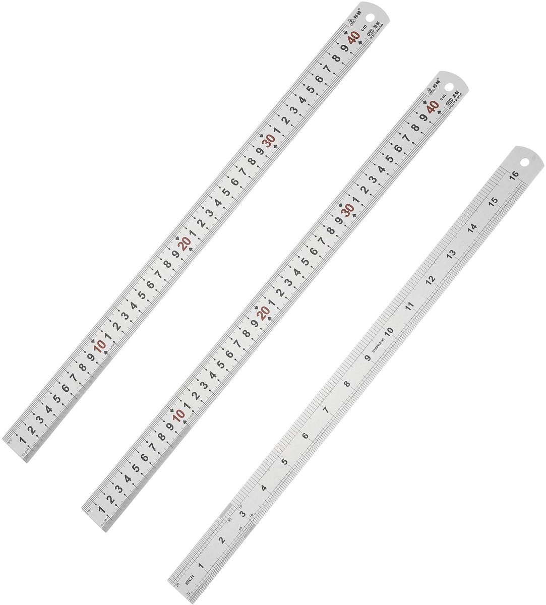 Omgoods - 40cm Metalen Rechte Heerser - Heerser voor Nauwkeurige Metingen
