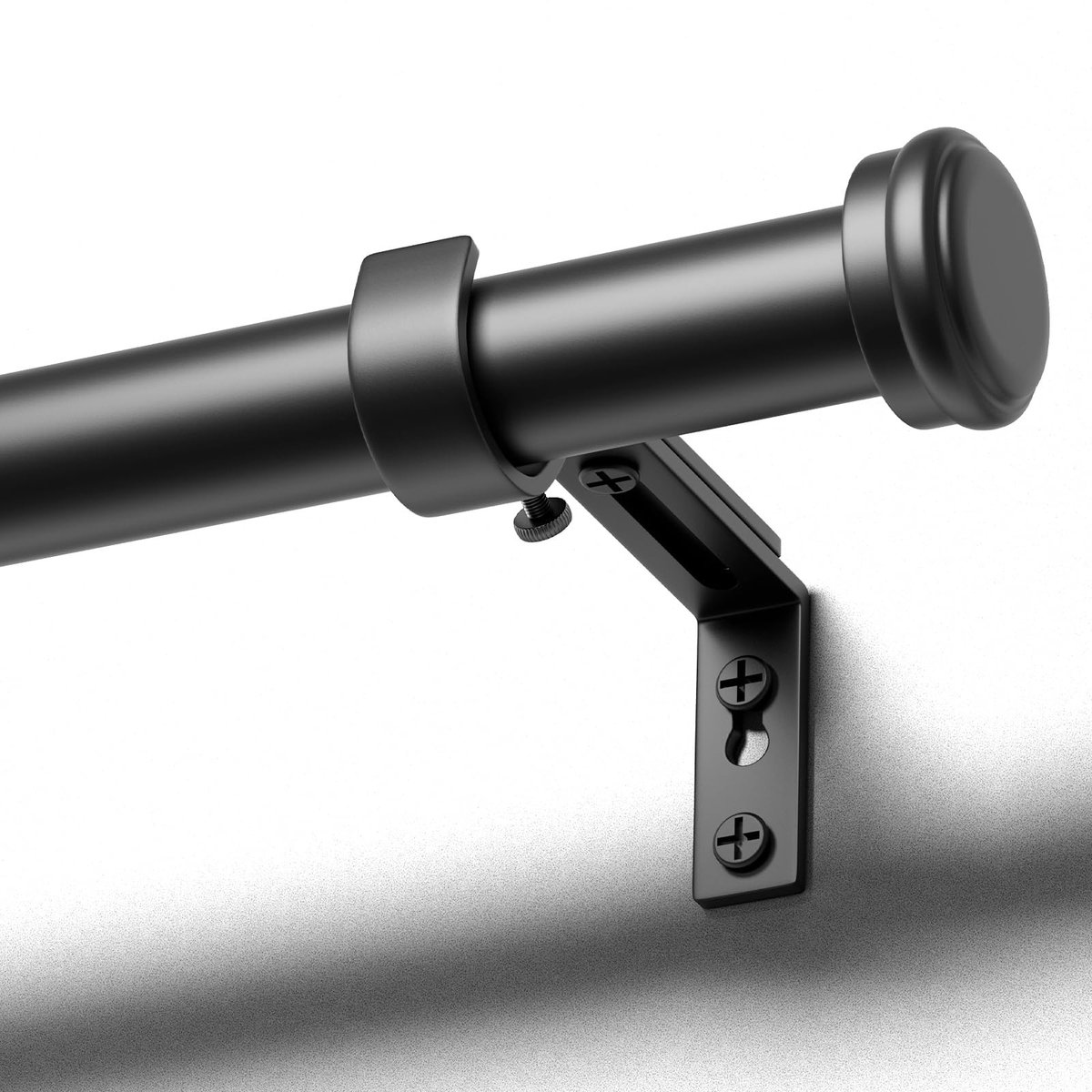 Omgoods - Verstelbare Zwarte Gordijnroede - 80-218 cm