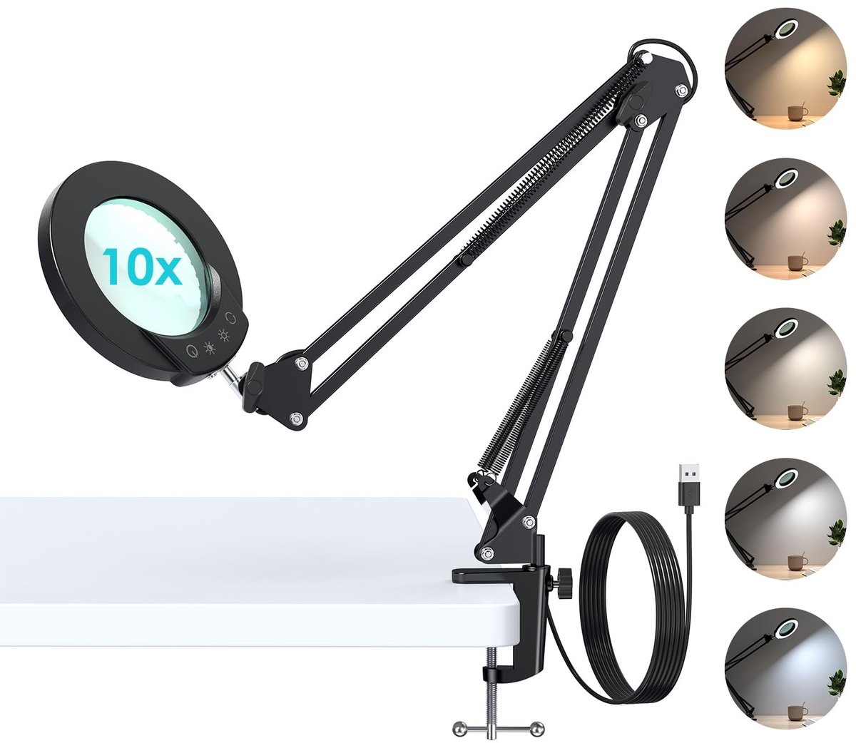 Omgoods - Magnifier met Licht, Dimmable en Touch Control, 8x Vergroting