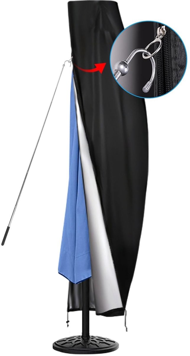 Omgoods - Waterdichte Parasolhoes voor 9-12ft Parasol met Stevige Rits