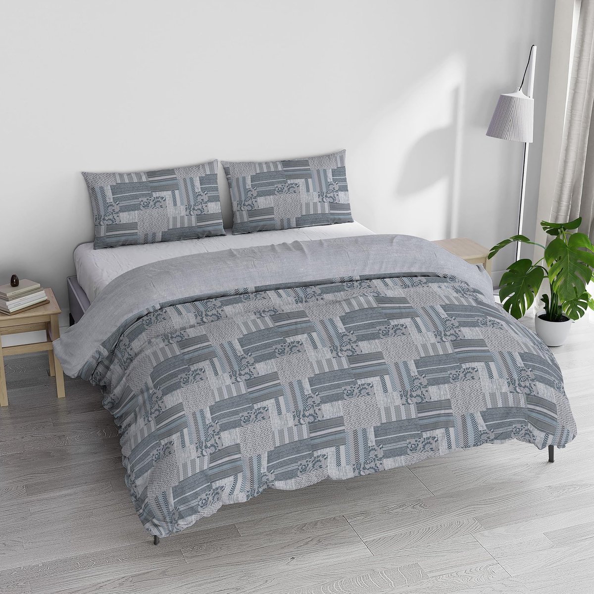 Omgoods - Beddengoedset Athena met Bedrukt Dekbedovertrek, Tweepersoons