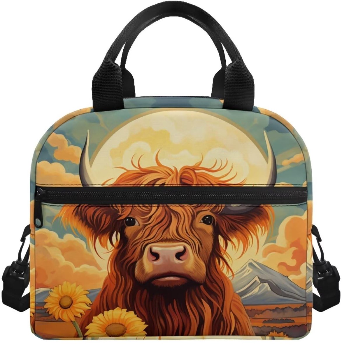 Omgoods - Lunchbox voor Vrouwen en Meisjes - Isolerende Bento Tas - Zonnebloem Design