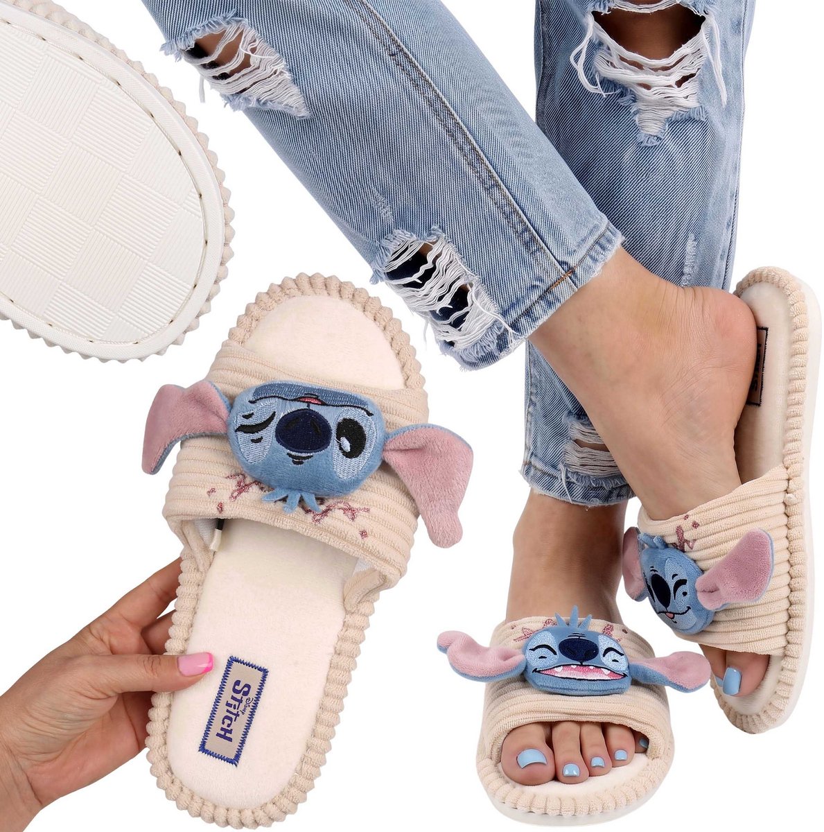 DISNEY Stitch ANTISLIP damespantoffels, ZACHTE huisslippers, HUISSANDALEN / 36/37