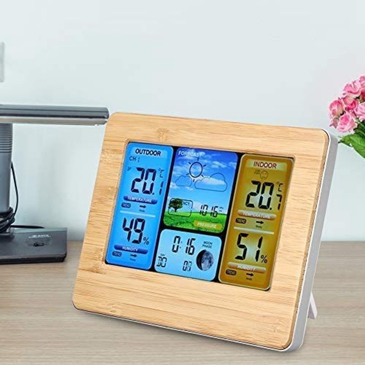 Omgoods- Digitale Thermometer met LCD - Weerstation - Binnen/Buiten - Alarmfunctie - Vochtigheid - Temperatuurweergave - Weerstations