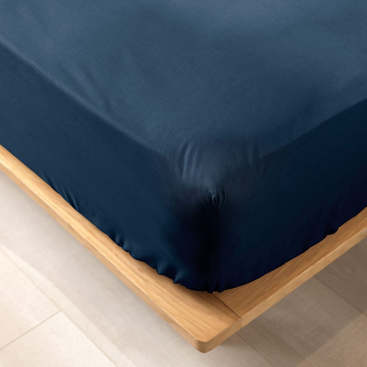 Omgoods - Fitted Sheet 180 x 200 cm - 100% Biologische Katoen - Donkerblauw