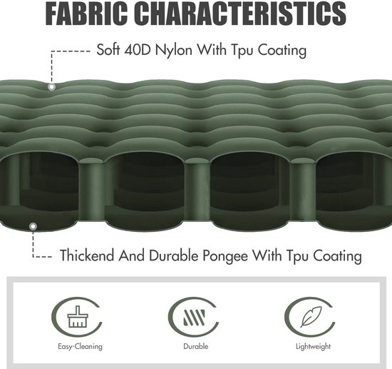Omgoods - Inflatable Camping Mattress met Voetpomp, 10 cm Dikte, Lichtgewicht en Draagbaar — afbeelding 4